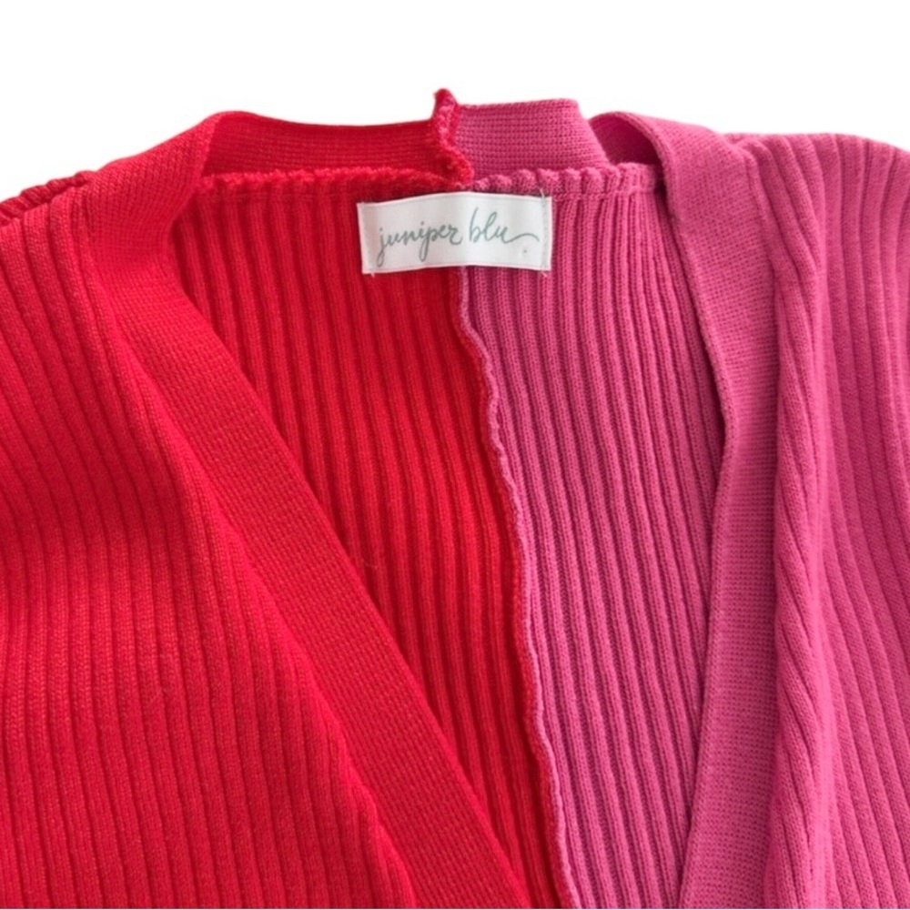 Juniper Blu Colorblock Ribbed Button Front Midi Dress - Picture 6 of 9
